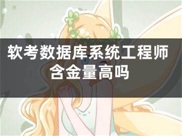 软考数据库系统工程师含金量高吗