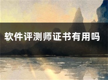 软件评测师证书有用吗