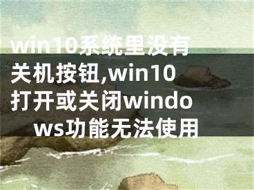 win10系统里没有关机按钮,win10打开或关闭windows功能无法使用