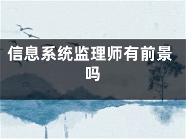 信息系统监理师有前景吗