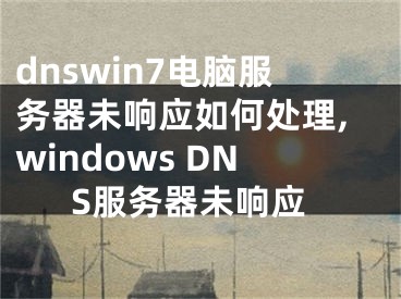 dnswin7电脑服务器未响应如何处理,windows DNS服务器未响应