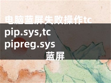 电脑蓝屏失败操作tcpip.sys,tcpipreg.sys蓝屏