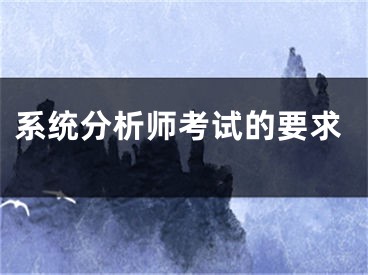 系统分析师考试的要求