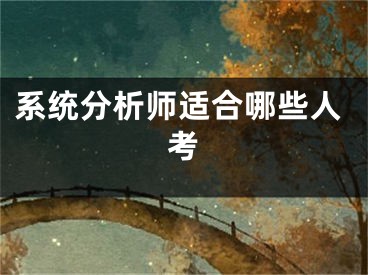 系统分析师适合哪些人考