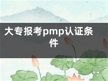 大专报考pmp认证条件