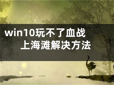 win10玩不了血战上海滩解决方法