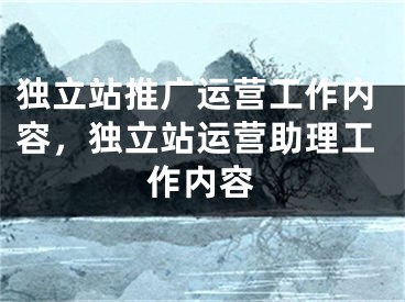 独立站推广运营工作内容，独立站运营助理工作内容