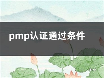 pmp认证通过条件