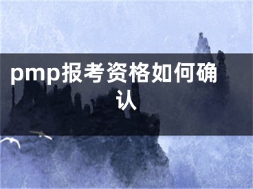 pmp报考资格如何确认