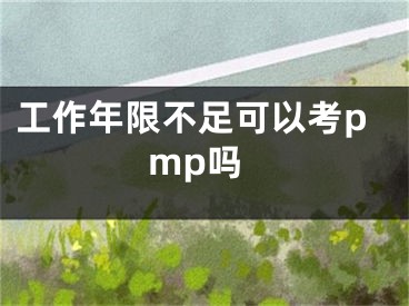 工作年限不足可以考pmp吗