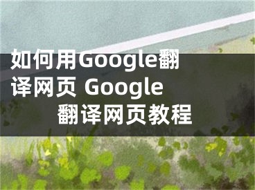 如何用Google翻译网页 Google翻译网页教程