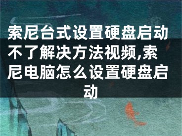 索尼台式设置硬盘启动不了解决方法视频,索尼电脑怎么设置硬盘启动