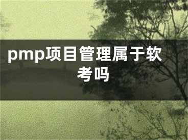 pmp项目管理属于软考吗