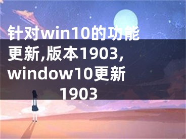 针对win10的功能更新,版本1903,window10更新1903