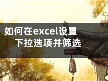 如何在excel设置下拉选项并筛选 