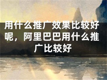 用什么推广效果比较好呢，阿里巴巴用什么推广比较好