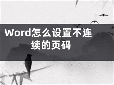 Word怎么设置不连续的页码 