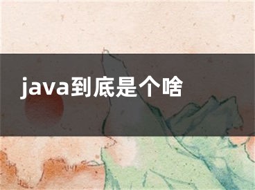 java到底是个啥