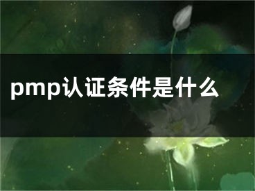 pmp认证条件是什么