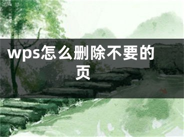 wps怎么删除不要的页 