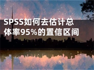 SPSS如何去估计总体率95%的置信区间 