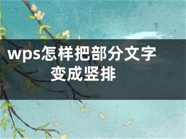 wps怎样把部分文字变成竖排 