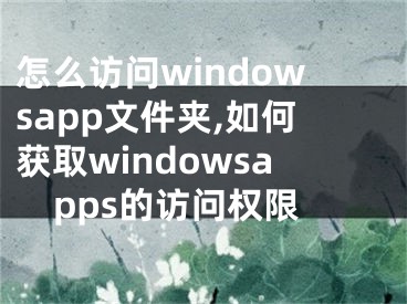 怎么访问windowsapp文件夹,如何获取windowsapps的访问权限