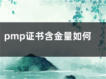 pmp证书含金量如何