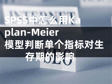 SPSS中怎么用Kaplan-Meier模型判断单个指标对生存期的影响 