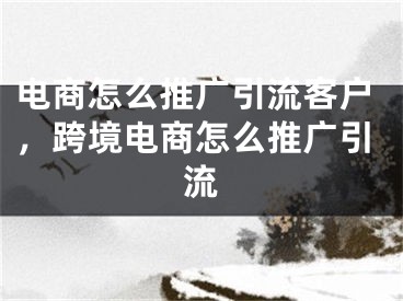 电商怎么推广引流客户，跨境电商怎么推广引流
