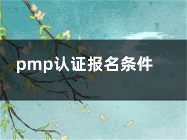 pmp认证报名条件