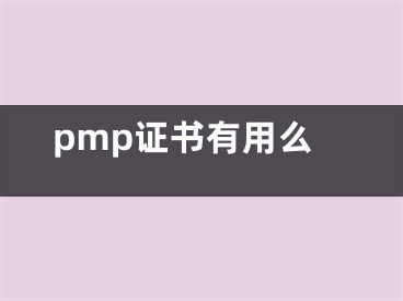 pmp证书有用么