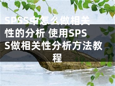 SPSS中怎么做相关性的分析 使用SPSS做相关性分析方法教程