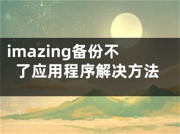 imazing备份不了应用程序解决方法