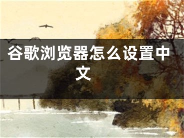 谷歌浏览器怎么设置中文 