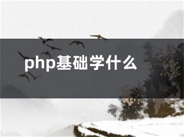 php基础学什么