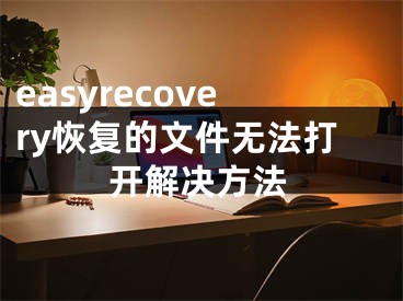 easyrecovery恢复的文件无法打开解决方法