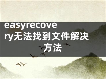 easyrecovery无法找到文件解决方法