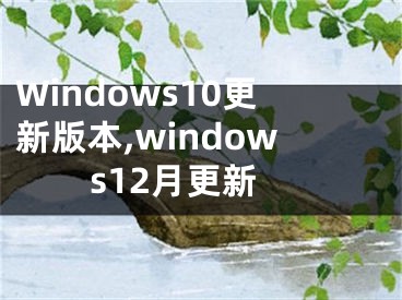 Windows10更新版本,windows12月更新 