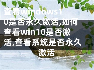 查看windows10是否永久激活,如何查看win10是否激活,查看系统是否永久激活