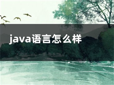 java语言怎么样