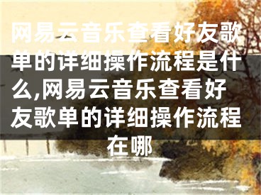 网易云音乐查看好友歌单的详细操作流程是什么,网易云音乐查看好友歌单的详细操作流程在哪