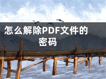 怎么解除PDF文件的密码 