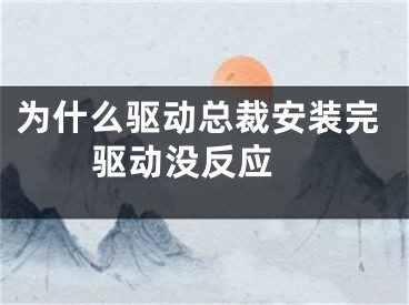 为什么驱动总裁安装完驱动没反应 