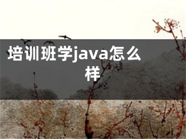 培训班学java怎么样