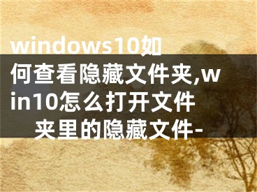 windows10如何查看隐藏文件夹,win10怎么打开文件夹里的隐藏文件-