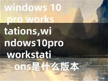 windows 10 pro workstations,windows10pro workstations是什么版本