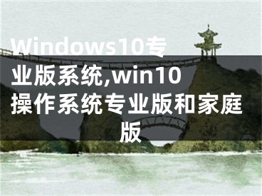 Windows10专业版系统,win10操作系统专业版和家庭版