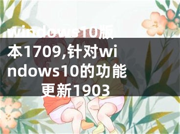 windows10版本1709,针对windows10的功能更新1903