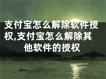 支付宝怎么解除软件授权,支付宝怎么解除其他软件的授权